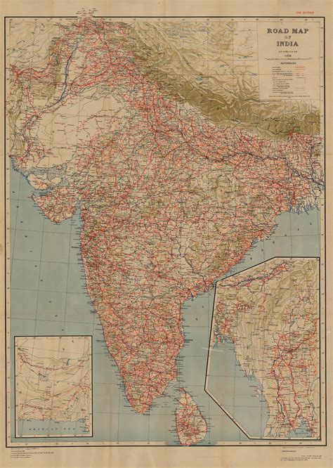 Survey of India, Road Map of India, 1942 | The Map House