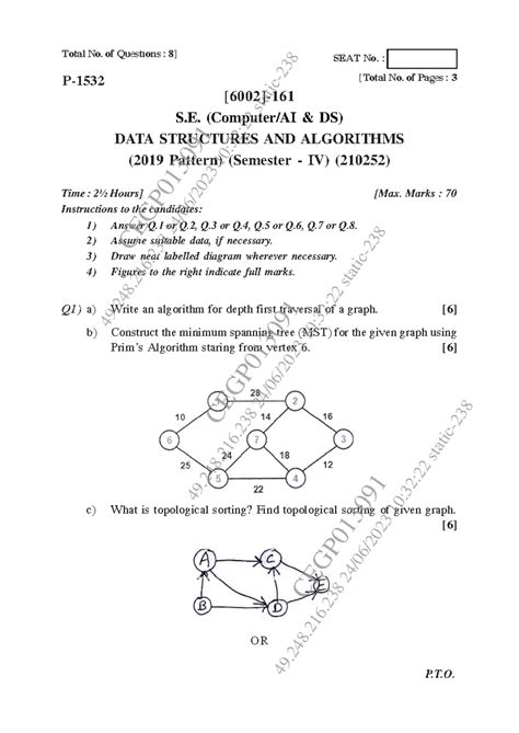 Data Structures and Algorithms (210252) - Final Exam Notes - Studocu