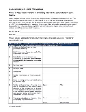 Notice of Acquisition / Transfer of Ownership Interest of a ...