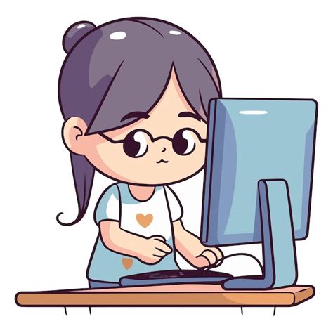 Image result for Cartoon Computer Girl