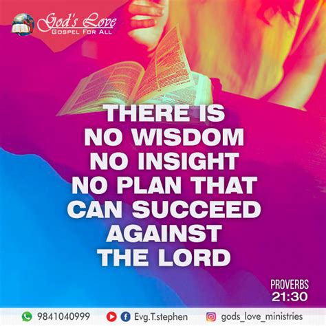 Proverbs 21:30 :: God's Love Ministries - Today's Promise