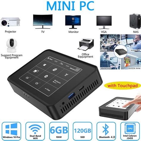 Mini PC Windows 10 Home/Pro Mini Computer Intel Celeron J3455 6G 120G 2 ...