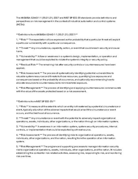 cyber security for industrial automation - The ANSI/ISA- 62443 - 1 - 1 ...