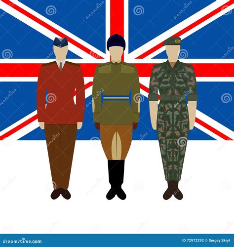 Flagga Av Storbritannien Och Soldater I Likformign Av Britten Army-2 ...
