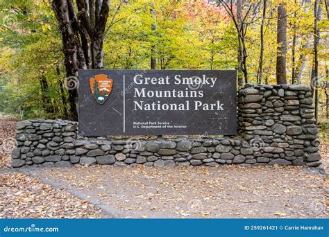Cherokee, North Carolina, USA- October 12, 2022: Great Smoky Mountains ...