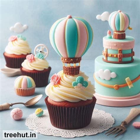 Hot Air Balloon Cupcake Decoration Ideas for Café, Cupcake Ideas, Mini ...