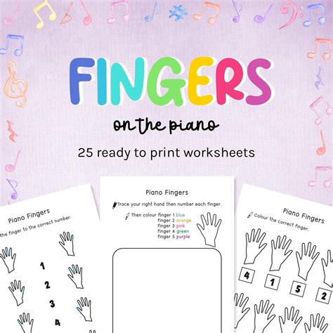 Piano Finger Number Worksheets for Young Children, Pre-school Learning ...