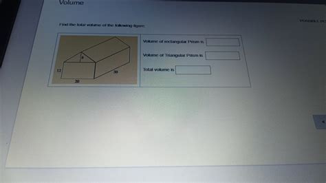 Solved: Volume POSSIBLE PO Find the total volume of the following ...