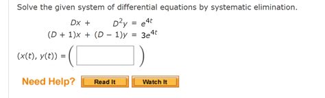 Image result for Solve System of Differential Equations Elimination Using Operators