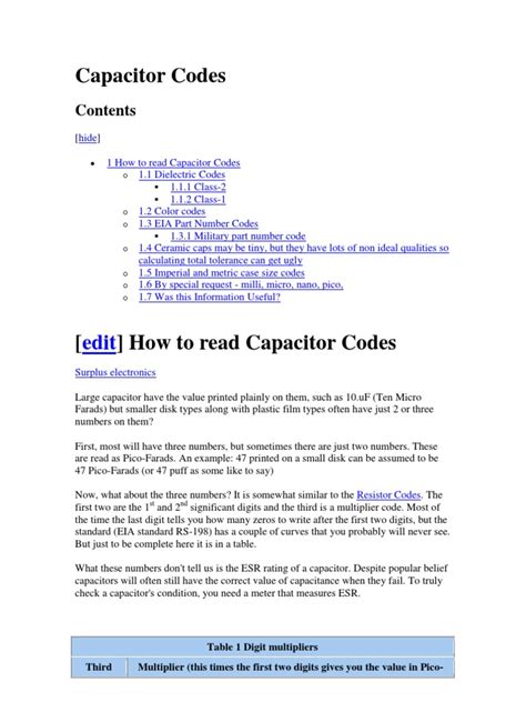 Capacitor Codes | PDF | Capacitor | Quantity