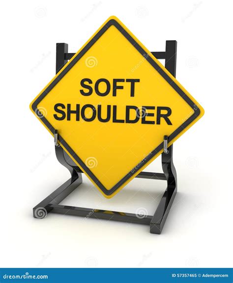 Road sign - soft shoulder stock illustration. Illustration of street ...