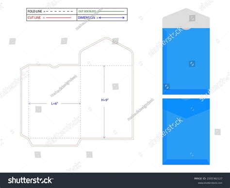 Catalog Envelope Template Die Line 6x9 Stock Illustration 2202362127 ...
