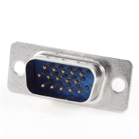 Alcoa PrimeSilver Tone Blue VGA 3-Row 15 Pin Male Plug Solder D-Sub ...