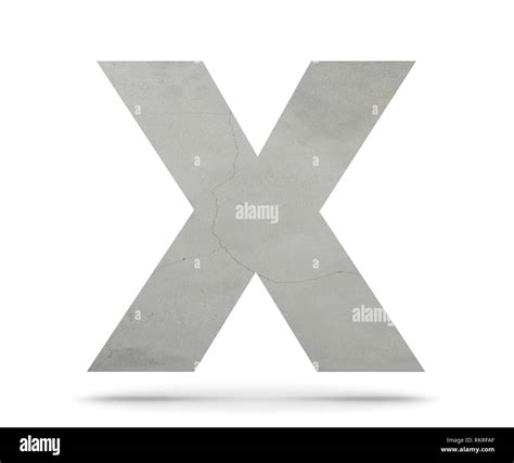 Concrete Capital Letter - X isolated on white background. 3D render Illustration Stock Photo - Alamy