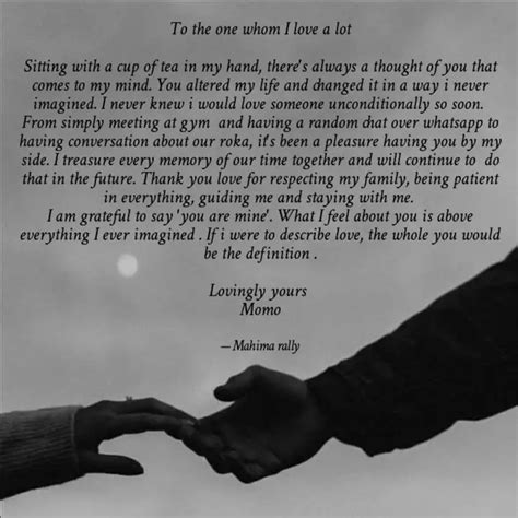 To the one whom I love a ... | Quotes & Writings by Mahima Rally ...