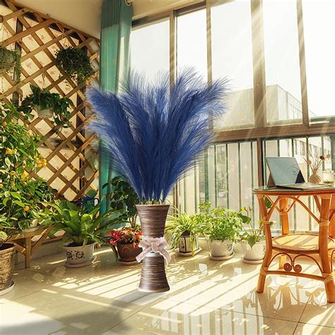 Buy 6 PCS Faux Pampas Grass Decor Extension Stem 43/110 cm Dried ...