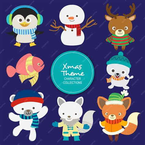 Lala christmas winter characters | Premium Vector