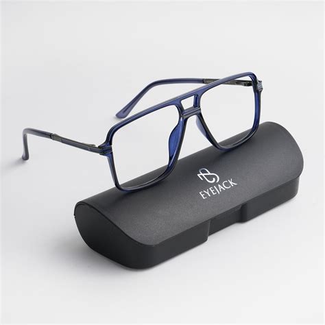 EyeJack Titex Blue Wayfarer Eyeglasses for Men & Women (18908CL323-C10 ...