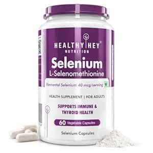 HealthyHey Nutrition Selenium Capsules 40mcg - Superior Absorption - 60 ...