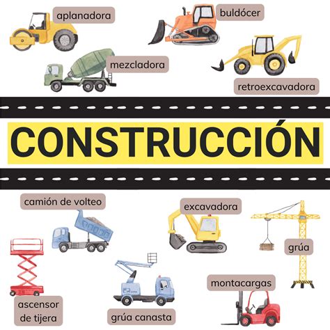 Learn about Construction Vehicles in Spanish - Llamitas Spanish.com