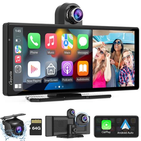 Carpuridew903 Portable Wireless Carplay And Android Auto With Dash Cam ...