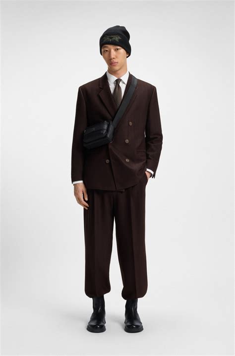 HUGO - Leather Chelsea boots with stacked logo - Black