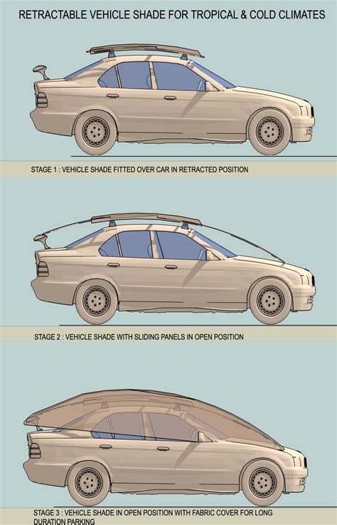 RETRACTABLE VEHICLE / CAR SHADE FOR TROPICAL & COLD CLIMATES
