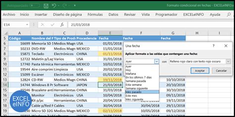 Image result for Condiciones En Excel Con Fecha