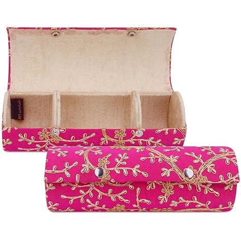 NFI essentials Large Bangle Box for Women, Embroidery Bangle Organiser ...