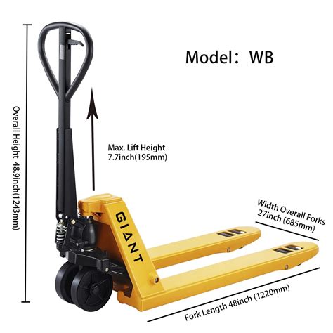 Heavy Duty Hand Pallet Truck 11000lbs 5000kgs 5t Manual Hydraulic Hand ...