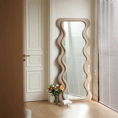 COZONI Wavy Floor Mirror | Full Length Mirror | Velvet