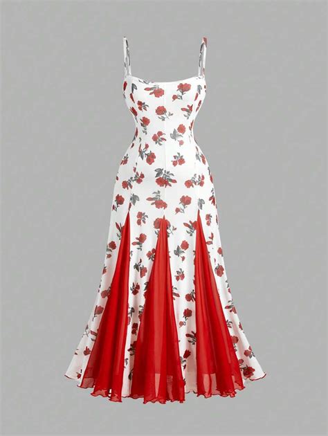 SHEIN MOD Plus Size Vintage Romantic Floral Mesh Patchwork Long ...