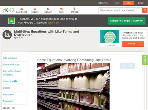 Image result for Multi-Step Equations with Like Terms