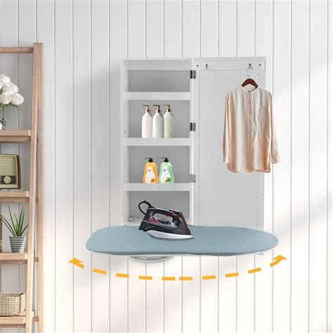 Amazon.com: TFCFL Wall Mount Ironing Board Cabinet, Built in Swivel ...