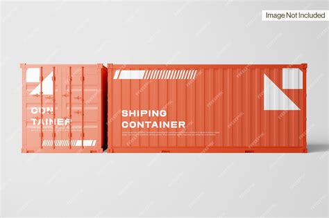Premium PSD | Shipping container mockup front view