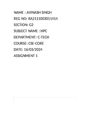 Hpc endsem 3 - 27. a. Apply the various steps available to improve the ...