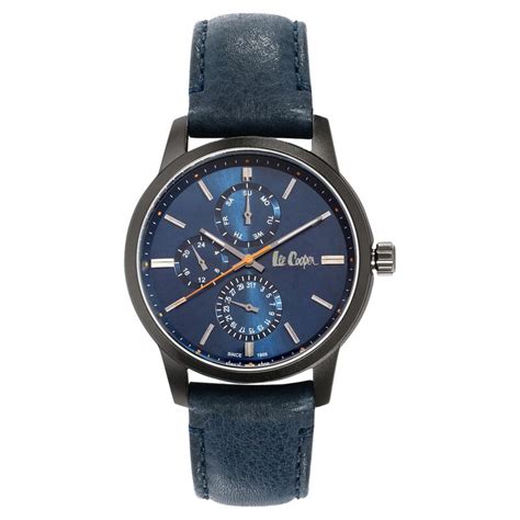 Buy Online Lee Cooper Quartz Multifunction Blue Dial Leather Strap ...