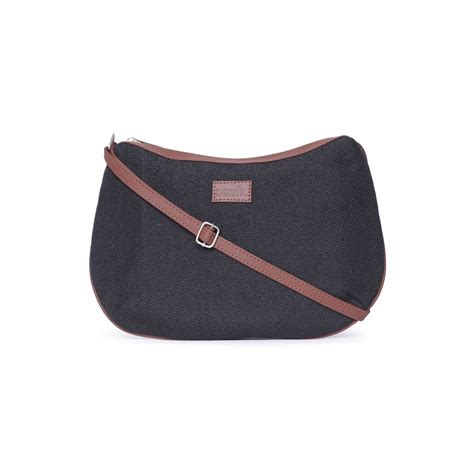 Buy Zouk Jet Black Structured Shoulder Bag Online