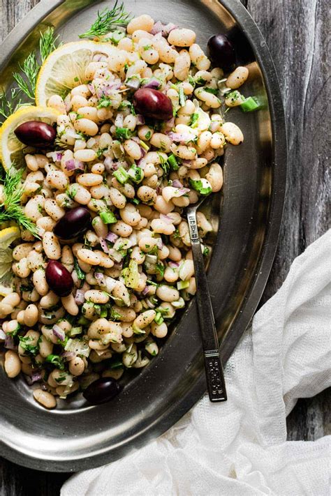 White Bean Salad With Lemon, Garlic, & Fresh Herbs - Real Greek Recipes