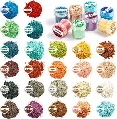 Amazon.com: Mica Powder for Epoxy Resin - Epoxy Pigment Powder 24 Color ...