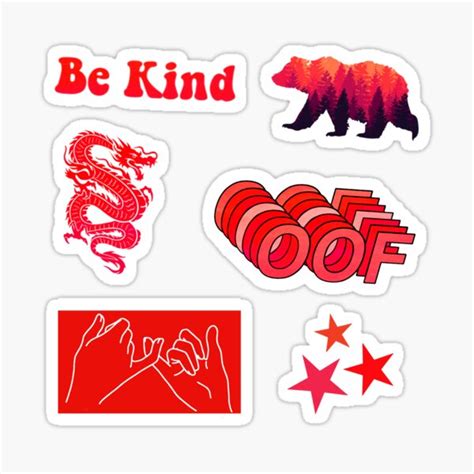 Red Aesthetic Stickers | Redbubble