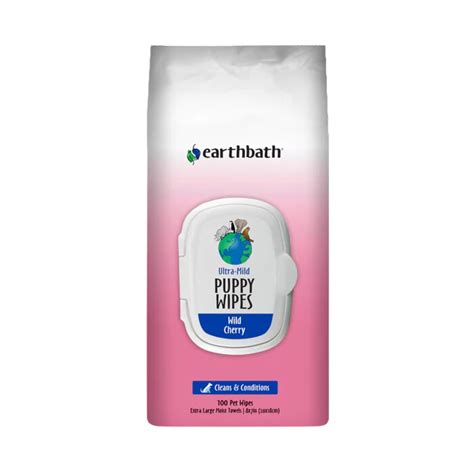 earthbath Ultra-Mild Wild Cherry Puppy Wipes - Gentle Pet Wipes for ...
