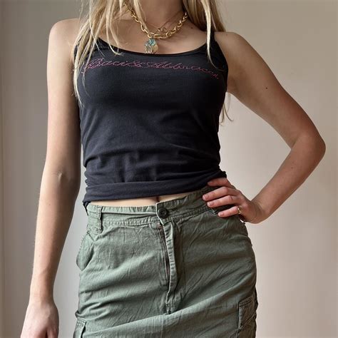 Women's Khaki and Green Skirt | Depop