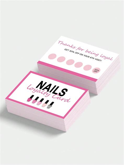 50Pcs Nail Business Card Press On Nail Fidelity Cards Aftercare Card ...