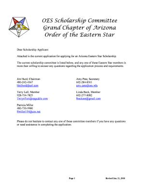 Fillable Online ScholarshipsPA Grand ChapterOrder of the Eastern Star ...