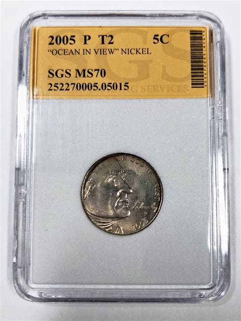 2005-P T2 Ocean in View Commemorative Jefferson Nickel*Graded MS70 by ...