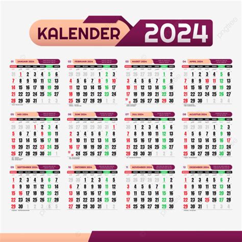 Календар с работните и почивните дни за 2024 г.
