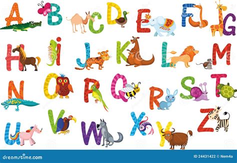 Animals alphabet stock vector. Illustration of alphabet - 24431422