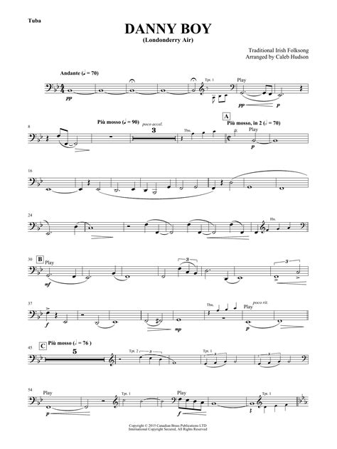 Danny Boy - Tuba by Canadian Brass Sheet Music for Brass Ensemble at Sheet Music Direct