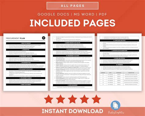 Image result for Procurement Plan Template